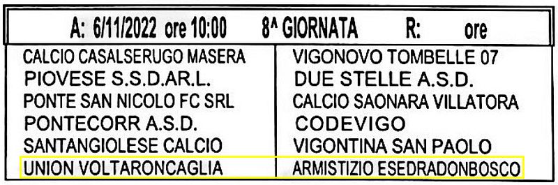 8^ giornata Stagione Sportiva 2022-2023 Allievi Provinciali U17 Padova - Girone C gara Calcio Armistizio Esedra don bosco 